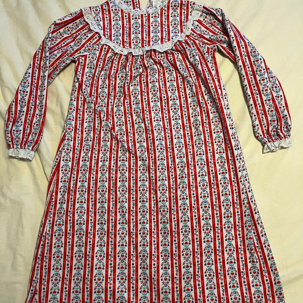 Vintage Lanz Kids Fleece Nightgown